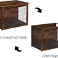 DWANTON Dog Crate Furniture with Cushion, Wooden Kennel Table with Double Doors, Indoor Dog House, Large Size, 38.5" L, Rustic Brown