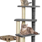 Furhaven 49.5" Tall Cat Tree for Indoor Cats, Ft. Sisal Scratching Posts, Plush Ball Toy, & Busy Box Toy - Tiger Tough Play Stairs Interactive Playground Tower - Gray, One Size