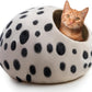 Large Wool Cat Bed Cave - Extra Warm Kitty Beds Handcrafted Kitten Caves Bed for Indoor Cats - Eco-Friendly Felt, Foldable Cat Hidewawy Covered Cat House Pod