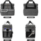 BAGLHER Dog Travel Bag for Supplies - Double-Layer Airline Approved Weekend Pet Travel Organizer Set for Dog and Cat Tote with 2 Pet Food Containers and 2 Collapsible Silicone Bowls Grey