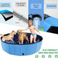 Foldable Dog Pool, 71" x 12" Large Kiddie Pool with Hard Plastic, Non-Slip Dog Bath Tub for Outdoor Backyard, Collapsible Dog Swimming Pool for Kids Dogs Pets (Blue)