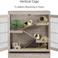 unipaws Ferret Cage with Storage, Large Vertical Hamster Cage, Iguana, Rabbits, Chinchillas, Pet Rats, Guinea Pigs - Multi-Level Small Animal Cage with Ramps, Platforms, and Wheels