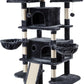 Allewie 68 Inches Cat Tree/House and Towers for Big Feline/Scratching Post/Multi-Level Large Kitty Climbing Tree with Condo/Smokey Grey