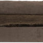 Furhaven Cooling Gel Dog Bed for Medium/Small Dogs w/ Removable Bolsters & Washable Cover, For Dogs Up to 35 lbs - Plush & Velvet L Shaped Chaise - Sable Brown, Medium