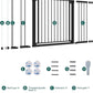 BABELIO 36-57" Extra Wide Baby/Dog Gate, Auto Close for The House, Stairs and Doorways, Pressure Mounted for Pet with Large Walk Thru Door, No Need Tools and Drilling, Black