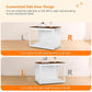 DWANTON Dog Crate Furniture with Cushion, Wooden Kennel Table with Double Doors, Indoor Dog House, Large Size, 38.5" L, White+Rustic Brown