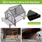 Metal Frame Dog House with Insulated Liner for Indoor & Outdoor Use - Large Dog Kennel with Weatherproof Roof & Foot Pads for Small, Medium & Large Dogs(Grey)