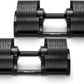 NÜOBELL® Adjustable Dumbbell Set, 5-50 LB or 5-80 LB, Easy Twist 2024-25 Model, All-In-One Weights Set (Pair) for Home, Original Manufacturer