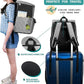 PetAmi Dog Travel Bag Backpack, Airline Approved Dog Bags for Traveling, Puppy Diaper Bag Supplies, Pet Camping Essentials Hiking Accessories Dog Gift, Food Container, Collapsible Bowls, Stripe Black