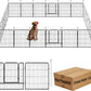 Dog Playpen,24 32 40 48 in(H) Pet Fence Outdoor for Rv Camping,Garden Fence Medium Animal Barrie for Yard,11Ft(L)-56Ft(L) Black Metal Temporary Fencing