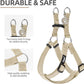 PUPTECK No Pull Dog Harness Soft Adjustable Basic Nylon Step in Puppy Vest Outdoor Walking with ID Tag Cream