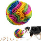 Pet Snuffle Ball, Puzzle Sniffing Interactive Dog Ball for Blind Dogs Training Stress Relief Dog Enrichment Toys Treat Machine Washable (20cm, New Rainbow Color)