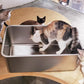 LIHONG Stainless Steel Cat Litter Box,Extra Large Metal Litter Box for Big Cats Kitty Rabbits,No Smell,Non Stick,Easy to Clean(24" Lx16 Wx8 H,XL)