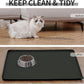 Waterproof Pet Feeding Mat with High Raised Edges, Heavier and Thicker Placemats for Cat Dog Water Bowl with BPA Free, Dogs Cats Food Mats for Messy Drinkers to Prevent Spill and Protect Floors