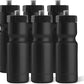 50 Strong Sports Water Bottles – Reusable 22 oz BPA-Free Plastic Bottles with Pull Top Cap – Made in USA – Top Rack Dishwasher Safe – Fits Most Bike Cages Brand