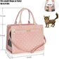 Fashion Pet Carrier Dog Cat Carrier Purse Soft-Sided Leather Handbag Pet Tote Bag for Small Dogs Puppy and Cats TSA Airline Approved