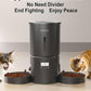 Dual Automatic Cat Feeder 2 Cats,6 Meals/Day,12 Portions/Meal,4.2L Dual Power Double Bowls Feeder,Dry Food Auto Pet Dispenser,10S Voice Record,Flexible Schedule Timer (Black,Basic Dual Bowls)