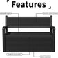 80 Gallon Storage Bench Waterproof and Lockable,Deck Box Outdoor Storage Furniture for Patio,Garden,and Porch – Perfect for Storing Garden Tools and Cushions(Black)