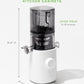 Nama J3 Compact Cold Press Juicer – Space Saving & Self Feeding for Hands-Free Operation – Lightweight, Portable Zero Waste Slow Masticating Juicer – Easy Cleanup & Assembly - White