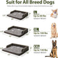 Waterproof Orthopedic Dog Beds Large, Egg-Crate Foam Dog Couch, Comfy Bolster Pet Bed with Removable Washable Cover, Nonskid Bottom (Large, Dark Green)