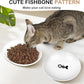 TRUVIC 4 Pack Ceramic Cat Food Bowls, 5.9 Inch Ceramic Cat Dishes Set for Indoor Cats and Small Dogs, Anti Whisker Fatigue Kitten Bowls, Wide Shallow Kitten Plates for Food and Water (Fishbone)