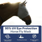 Horse Fly Mask with Ears | Built-in Visor | Breathable, Lightweight Mask | 95% UV Eye Protection | Adjustable Fit for Comfort Horse Medium/Large Size