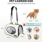 Cat Carrier Purses for Women, Airline Approved Pet Travel Bag for Cats, Kittens, Rabbits up to 10 lbs - Collapsible, Soft-Sided,16x10x10 in, Breathable Mesh with Kitty Pattern, Collar and Leash, Cream