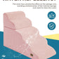 Dog Step for Bed, Dog Stair 5-Step 35D Pet Stair 22.8" H for High Bed or Sofa Non-Slip Balanced Pet Step Indoor, Pink