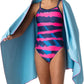 Flow Hydro Sport Towel - Microfiber Quick Dry Swimming Towels for Swim, Pool, Triathlon, and Other Water Sports in Medium, Large, Extra Large, and Hooded Sizes (Aqua, Large w/Hood)