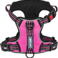 PoyPet No Pull Dog Harness, No Choke Front Clip Reflective Dog Vest with Soft Padded Vertical Handle, 3 Leash Attachments for Small Medium Large Dogs (Pink,S)