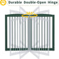 Freestanding Pet Gate for Dogs, Foldable Wooden Dog Gate for House, Extra Wide Indoor Pet Barrier for Stair, Doorway, Hall, Support Feet Included, 120 Inch Wide, 6 Panels 24",Green