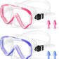 Kids Swim Goggles with Nose Cover, Snorkel Diving Mask Anti-Fog Anti-UV, Snorkeling Gear Swimming Goggles for Kids 3-14 2PCS