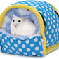 Wontee Hamster Bed Hideout Sugar Glider Hammock Small Animal Warm Bed House for Hamsters Hedgehogs Sugar Glider Gerbils Mice (Medium, Blue)