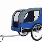 Blue-Grey Large Folding Bike Trailer for Dogs – Heavy-Duty Steel Frame, 66LB Capacity Pet Carrier for All-Terrain Cycling, Jogging & Camping Adventures!