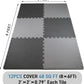 AIRHOP Upgraded 0.79" Extra Thick 48 Sq Ft High-Density Eva Foam Exercise Gym Mats, 12 Pcs Large Interlocking Puzzle Floor Tiles (24"x24") for Home Gym, Black&Gray