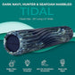 Oceanfoam Tidal Roller - Dark Navy, Hunter & Seafoam Marbled - Muscle Massage Foam Roller for Back Pain & Stretching - Firm & Ergonomic Wide Wave Textured - Yoga & Athletics - Full Size, 20" x 5"