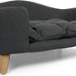 Christopher Knight Home Elroy Orthopedic Dog Bed, Elevated Dog Sofa Bed for Small Dog, Supportive Foam Pet Couch Bed with Wooden Legs, Modern Pet Sofa Bed, Dark Gray