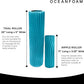 Oceanfoam Tidal Roller - Miami Blue - Muscle Massage Foam Roller for Back Pain & Stretching - Firm and Ergonomic Wide Wave Textured - Yoga, Athletics, & Wellness - Full Size, 20" x 5"
