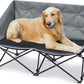 Portable Dog Camping Chairs for Dogs Raised Pet Bed for Outdoor Folding Chair Patio Lazy Puppy Cot Heavy Duty Pet Camping Gear(29 x 45 x 20 Inches,Check)