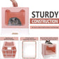 Foldable Cat Litter Box with Lid, Enclosed Potty, Large Top Entry Anti-Splashing Toilet, Easy to Clean Including Litter Scoop and 2-in-1 Cleaning Brush (Pink)