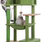 72” Cat Tree for Large Cats Big Cat Tower with Enlarged Hammock 21.6x17.7” Spacious Cats Condo House and Roomy Top Bed and Multiple Scratch Posts for Indoor Adult Cats (Green, XLarge-72)