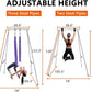 TECSPEC 9.6 FT/115.3 Inch Adjustable Height Aerial Yoga Frame & Hammock, Professional Swing Stand with 18 FT/33FT Aerial Silk, 550lbs Max Capacity