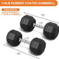 Rubber Coated Hex Dumbbell Weight Set, Multiple Sizes Exercise & Fitness Dumbbells,100LB Set,110LB Set,200LB,350LB,450LB,550LB, 35-50Lbs Pairs for Muscle Toning, Strength Building & Full Body Workout