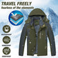 Men's Winter Ski Jacket Warm Waterproof Fleece Liner Snow Coat Hooded Windproof Mountain Raincoat