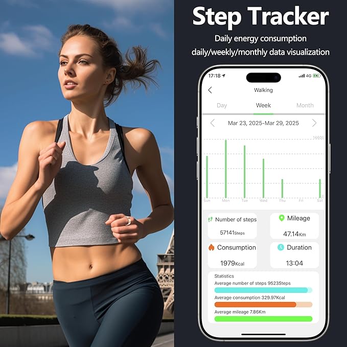 Thin Smart Ring for Fitness & Health Tracking -Heart Rate/Blood Oxygen Monitor, 5ATM Waterproof, Sleep Analysis, Pedometer -No APP Subscription Compatible with Smartphone (Rose Gold, 7)