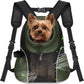 WOYYHO Pet Dog Carrier Backpack Small Dog Front Backpack Ventilated Mesh Dog Travel Back Pack with Safety Belt for Travel Hiking Cycling Outdoor Adventures (Size S: 2-4.5 lbs, Army Green)