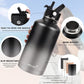Water Bottle Insulated 32oz 40oz 64oz 128oz Straw Lid Spout Lid & 3 Lids, Leak Proof, Vacuum Insulated,Stainless Steel Water Bottle Wide Mouth for Sports, Gym or Office
