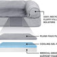 Furhaven Cooling Gel Dog Bed for Large Dogs w/ Removable Bolsters & Washable Cover, For Dogs Up to 125 lbs - Plush & Suede Sofa - Gray, Jumbo Plus/XXL