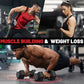 PAPABABE Hex Dumbbell Set 45-550 lb, Rubber Encased Home Gym Dumbbells, Weights Dumbbells for Women & Men, Hand Weight for Strength Training