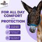 Donkey Fly Mask with Long Ears (Blue) Half Hoodie for Standard Donkey, Made in USA - Mule Fly Mask with Ears Protection from Insects and Bugs, Face Cover Soft Mesh Fabric with Adjustable Fastener